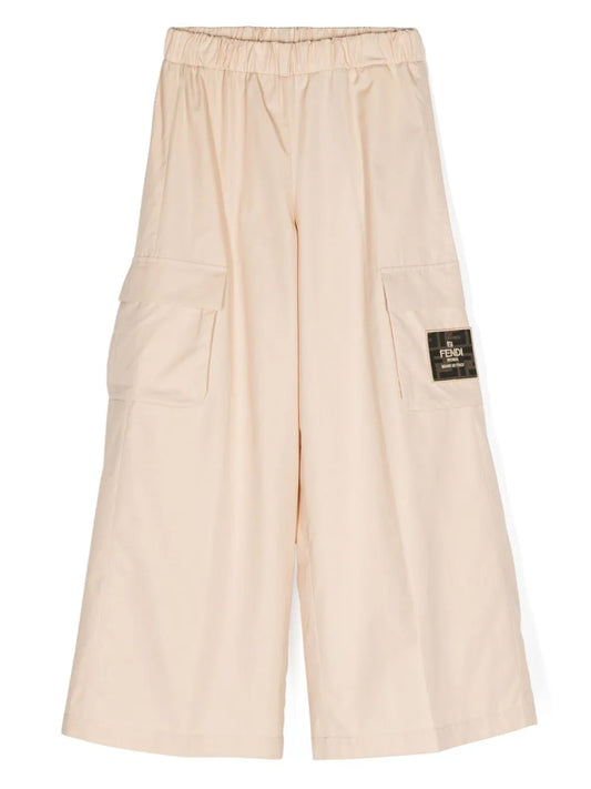 Pantalón anchos-rectos beige de la marca Fendi para niña