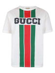 White T-shirt with GUCCI logo print of the brand Gucci kids