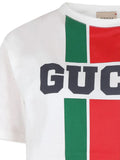 White T-shirt with GUCCI logo print of the brand Gucci kids