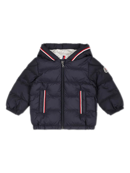 Plumífero azul con capucha Merary de la marca MONCLER para niño