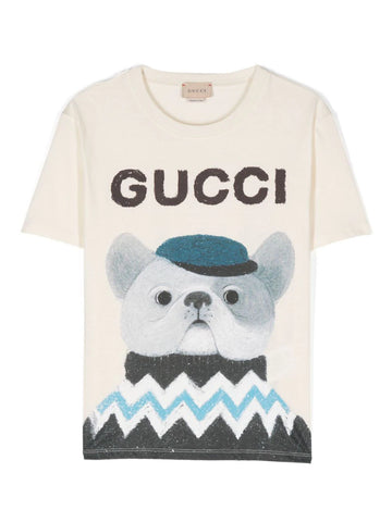 T-shirt printed with Gucci kids brand logo