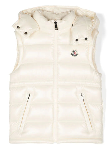 Hooded quilted vest with MONCLER logo