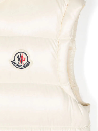 Chaleco plumífero blanco con capucha Ania de la marca MONCLER para niña