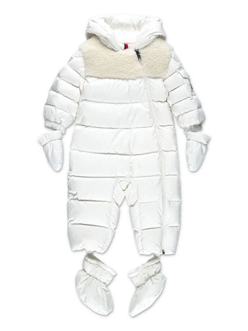 White quilted snowsuit with hood from the brand MONCLER