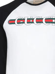 Long sleeve t-shirt printed with GUCCI logo of the brand Gucci kids