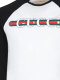 Long sleeve t-shirt printed with GUCCI logo of the brand Gucci kids