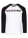 Long sleeve t-shirt printed with GUCCI logo of the brand Gucci kids