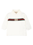 Polo blanco con logo estampado de la marca Gucci kids