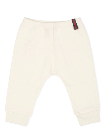 Baby sweatpants with Gucci kids brand logo patch