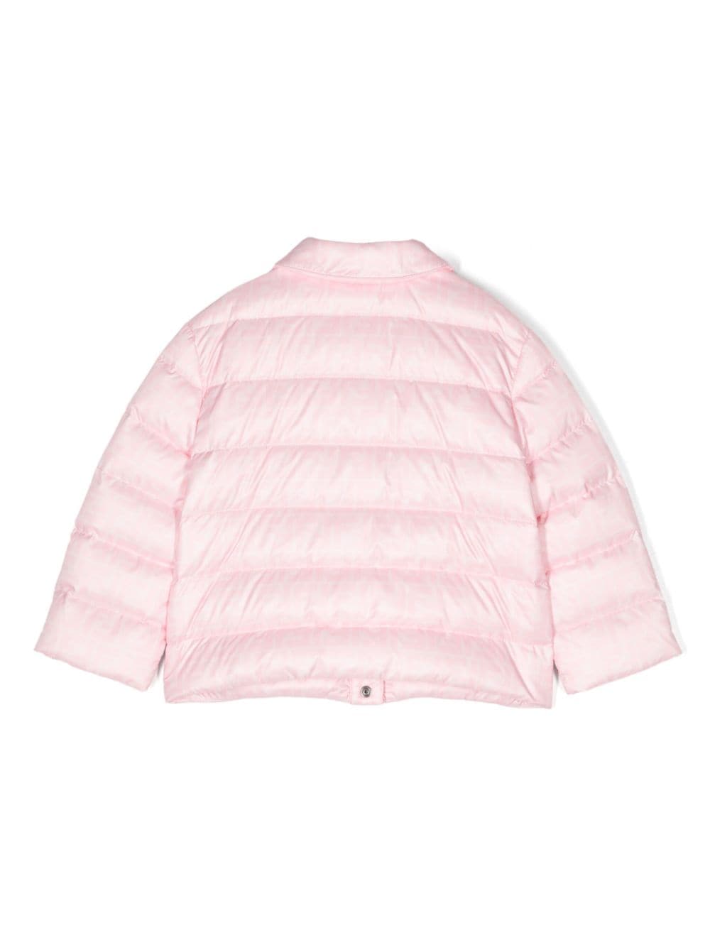 Chaqueta capitonada rosa con logo de la marca Fendi para niña