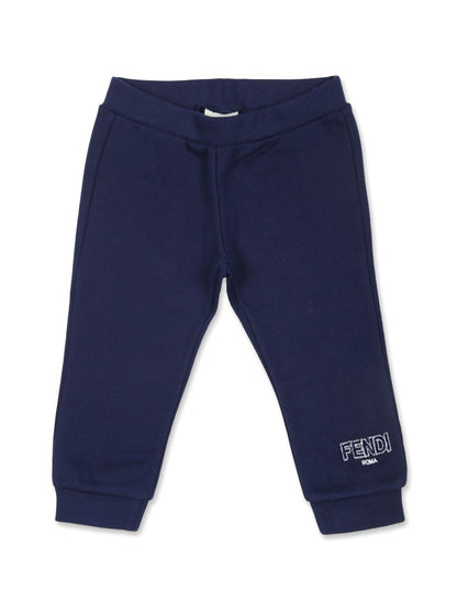 Pantalon de chándal azul con logo bordado Fendi para bebé niño