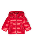 Red hooded jacket from the MONCLER brand