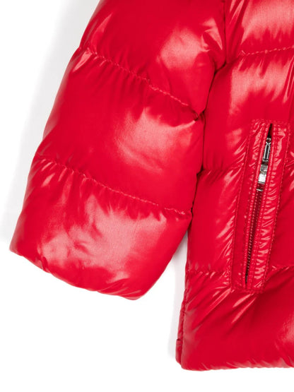 Plumífero rojo con capucha Maya de la marca MONCLER para niño