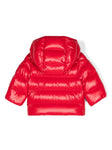 Red hooded jacket from the MONCLER brand