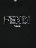 Hooded dress with embossed logo by Fendi Kids brand