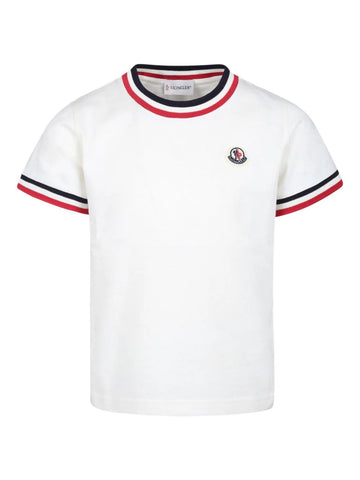 White T-shirt with MONCLER brand logo print