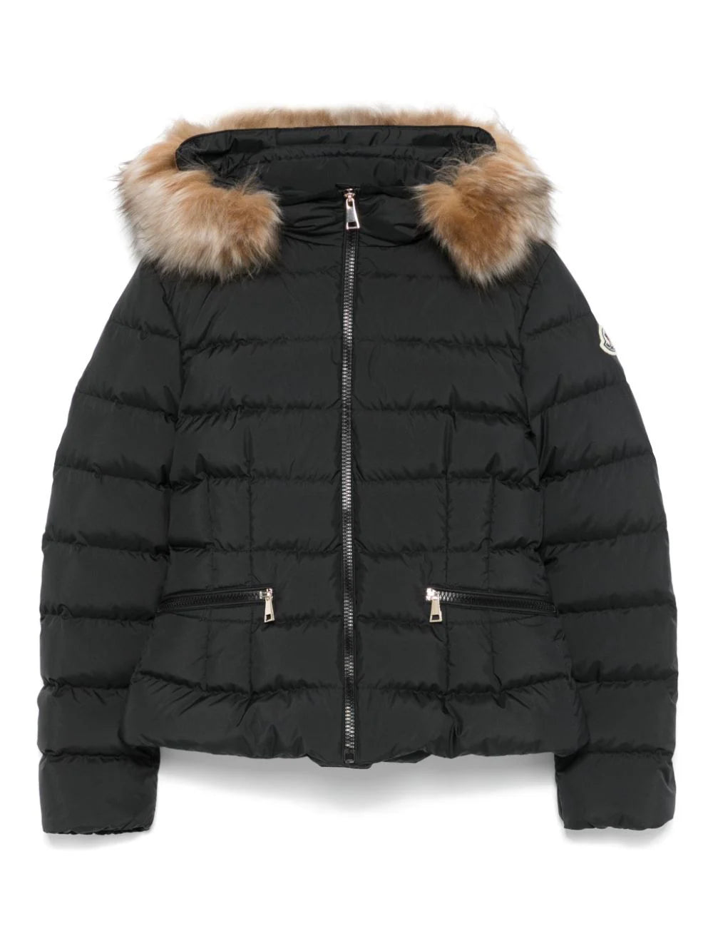 Plumífero negro con capucha Boedette de la marca MONCLER para niña