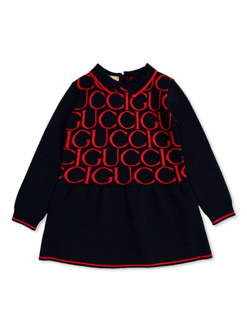 Printed polo style dress with GUCCI logo of the brand Gucci kids