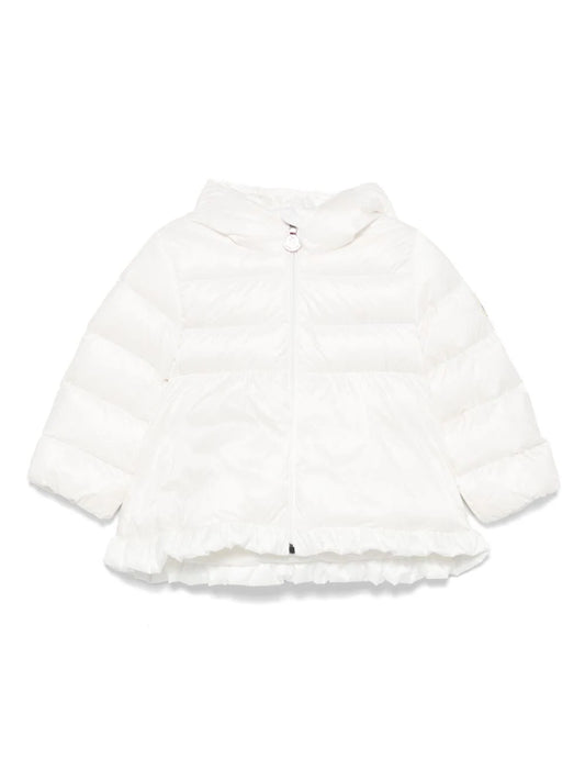 Plumífero blanco con capucha Odile de la marca MONCLER para niña