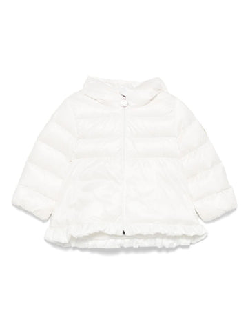 Jacket - white down jacket with MONCLER logo patch