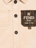 Beige baby jacket by Fendi Kids brand