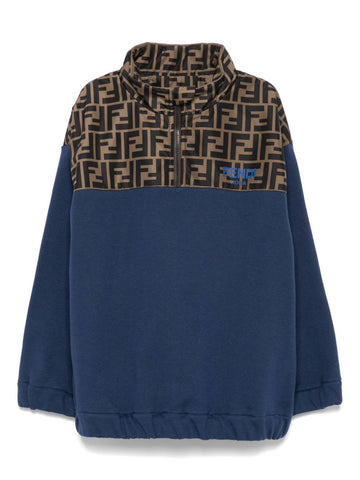 Sweatshirt with FF logo print and turtleneck from Fendi Kids brand