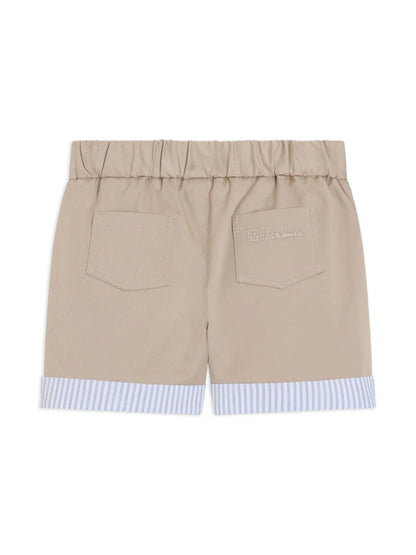 Bermudas de gabardina beige para bebé niño