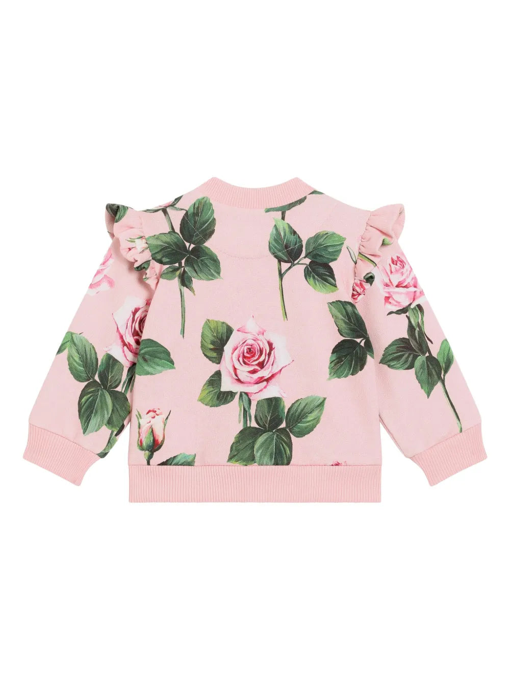 Sudadera de algodón rosa con estampado de rosas para bebé niña