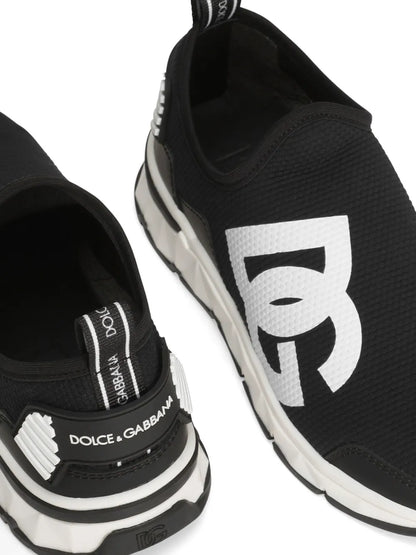 Zapatillas de punto elástico negro para niño