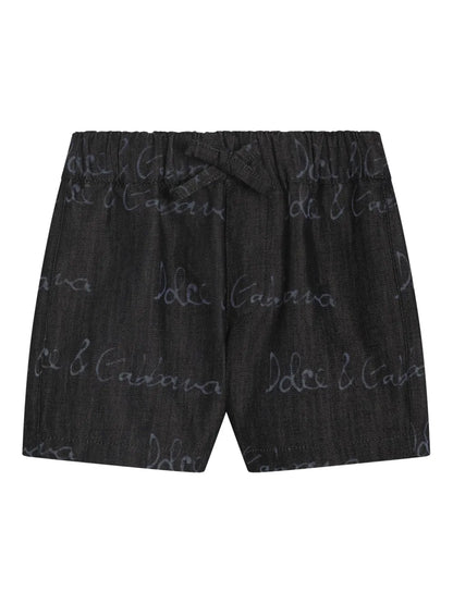 Bermudas de denim de algodón con logotipo DG a láser para bebé niño