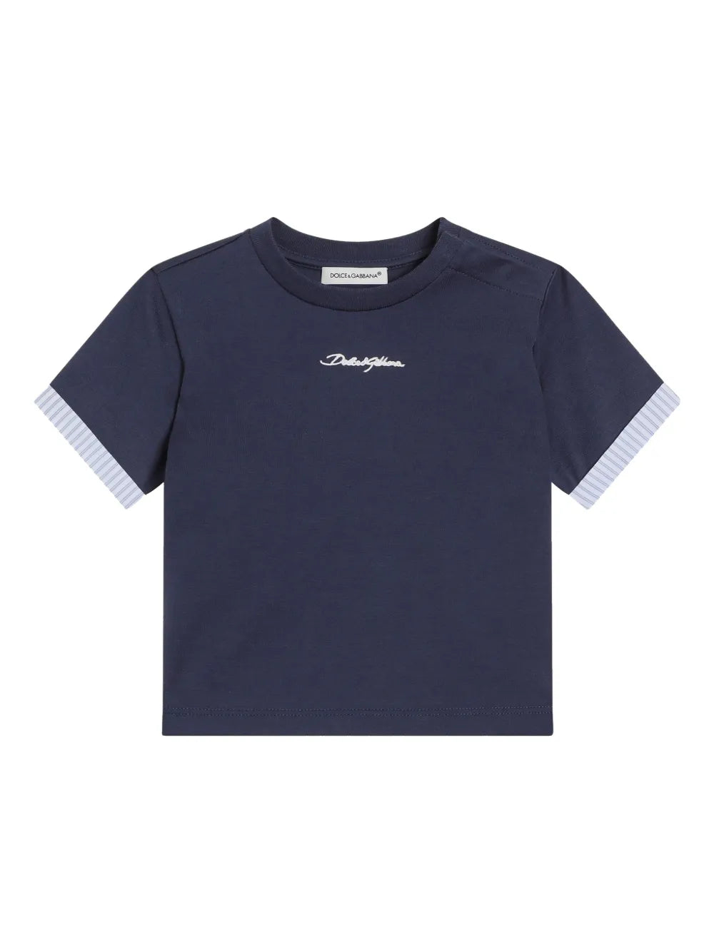 Camiseta de algodón azul con logotipo para bebé niño
