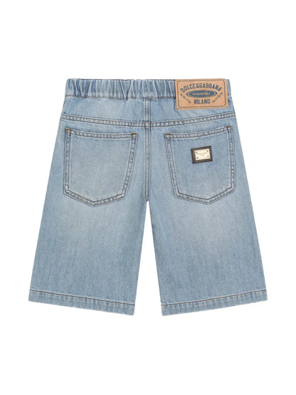 Bermudas vaqueras de algodón con rotos para niño