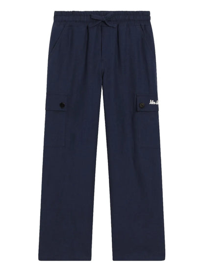 Pantalón cargo de lino azul para niño