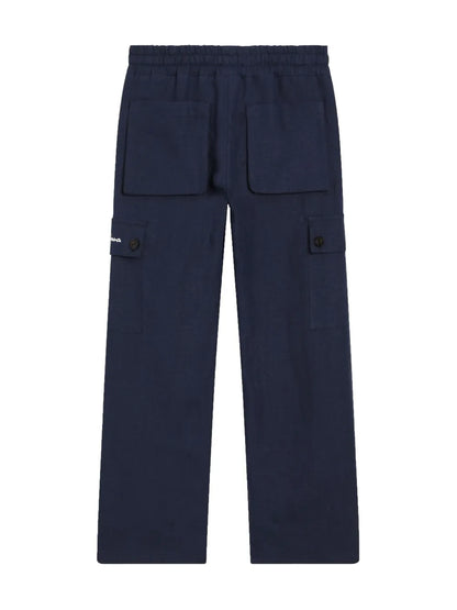 Pantalón cargo de lino azul para niño