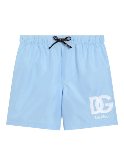 Bañador bóxer de nailon azul claro con estampado del logotipo DG para niño