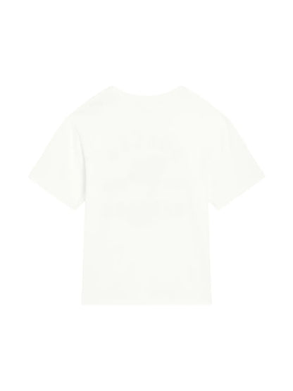 Camiseta de algodón blanca con logotipo para niño