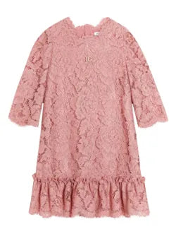 Vestido de encaje rosa Dolce&Gabbana para niña