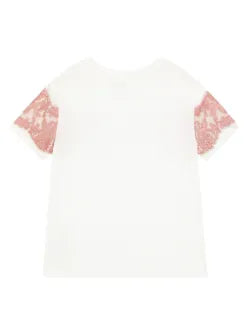 Camiseta blanca con aplicación de encaje Dolce&Gabbana para niña