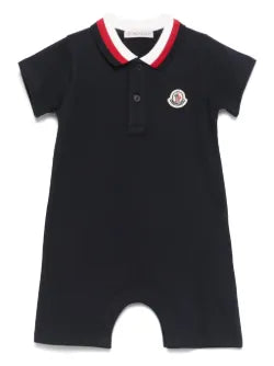 Pelele para bebé niño de algodón con ribete tricolor MONCLER