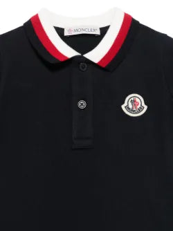 Pelele para bebé niño de algodón con ribete tricolor MONCLER