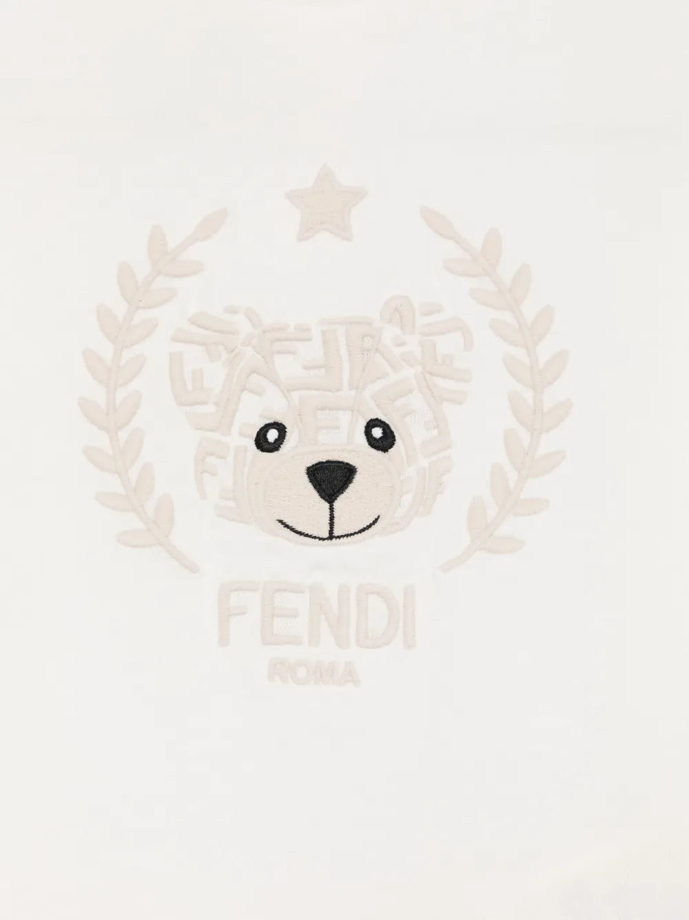 Camiseta para bebé con logo bordado FENDI y osito de la marca Fendi Kids