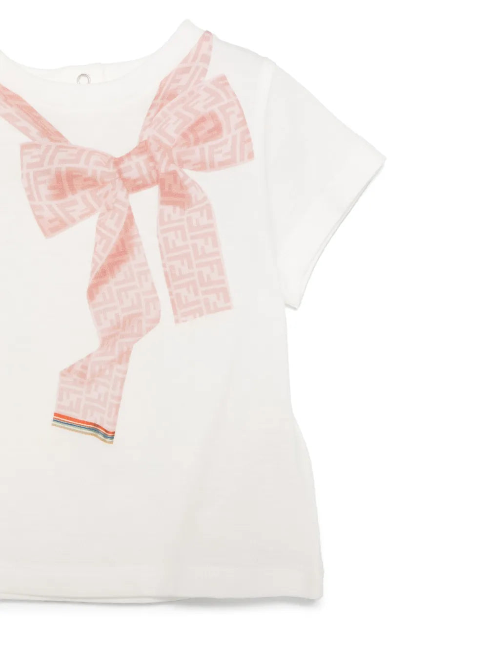 Camiseta para bebé niña de punto blanca con estampado Fendi Kids