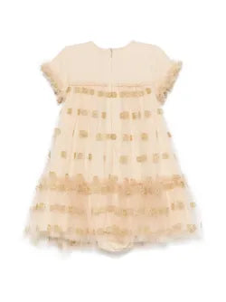 Vestido de tul dorado para bebe niña
