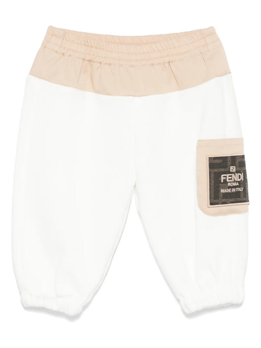 Pantalón de jogging para bebé niño en gabardina elástica de la marca Fendi Kids