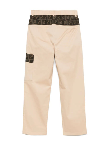 Pantalón para niño de gabardina elástica beige de la marca Fendi Kids