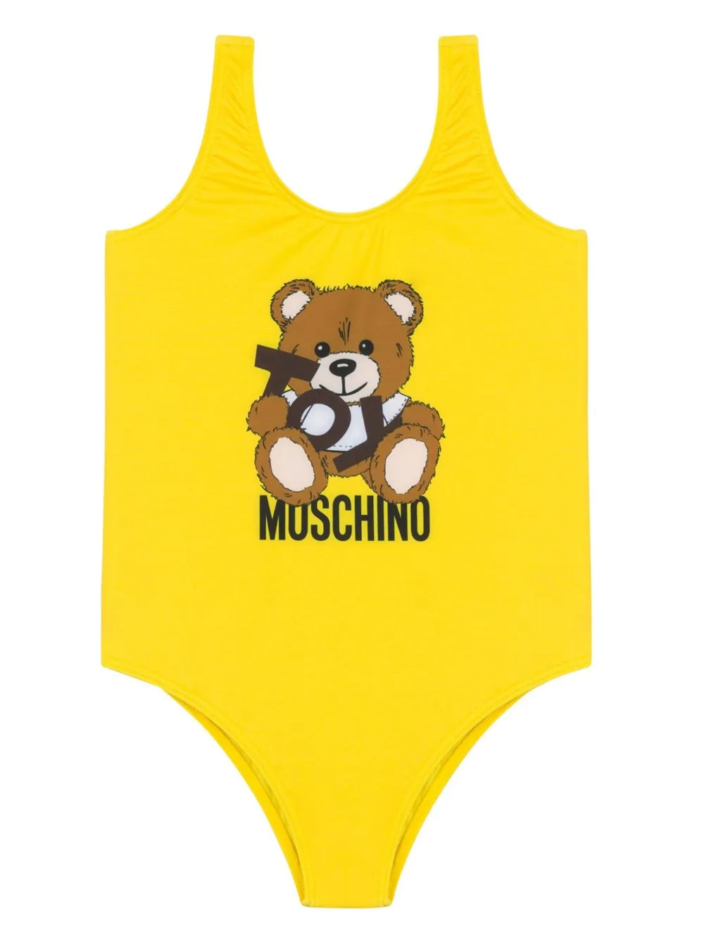 Bañador de una pieza de lycra amarillo Teddy Bear MOSCHINO para niña