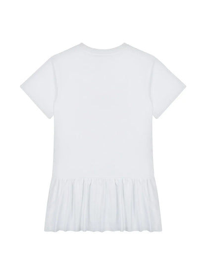 Vestido blanco de manga corta MOSCHINO para niña