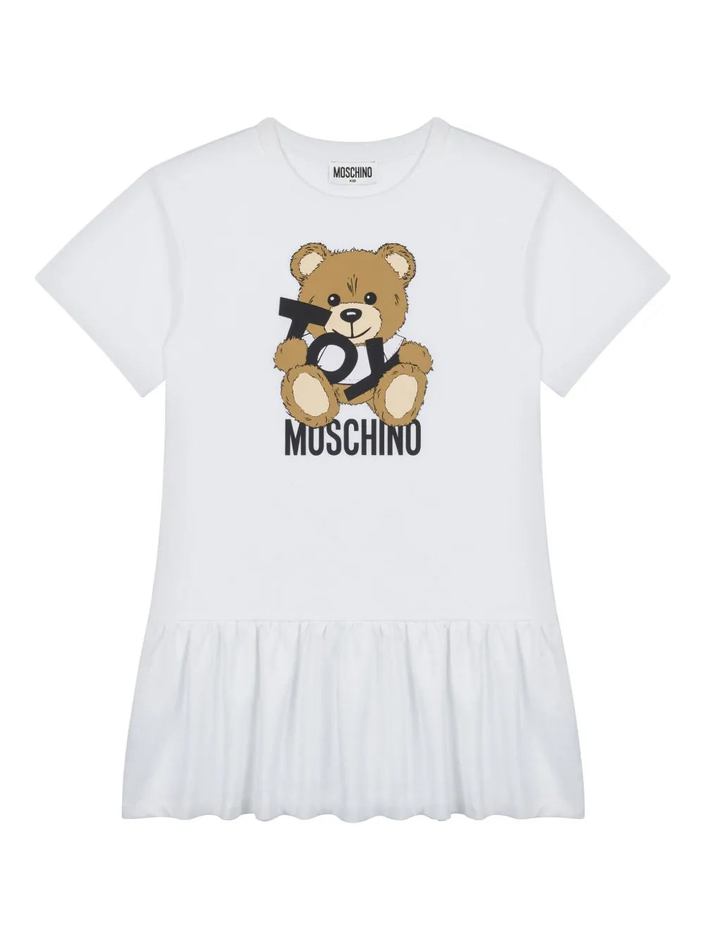 Vestido blanco de manga corta MOSCHINO para niña
