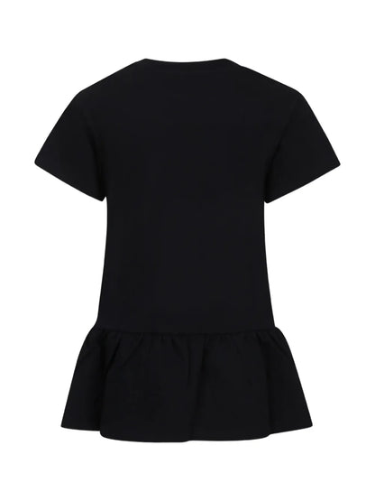 Vestido negro de manga corta MOSCHINO para niña