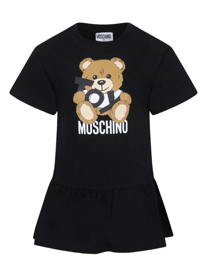Vestido negro de manga corta MOSCHINO para niña